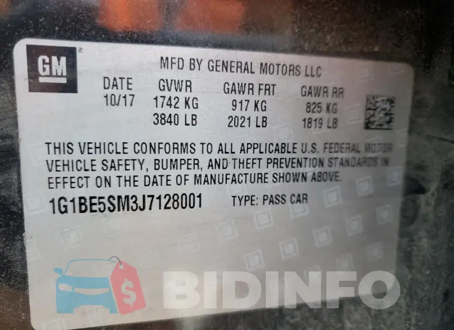 1G1BE5SM3J7128001 Photo# 12