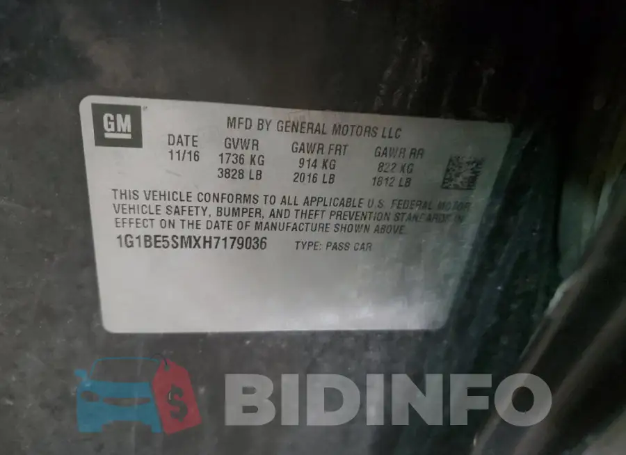 1G1BE5SMXH7179036 Photo# 12