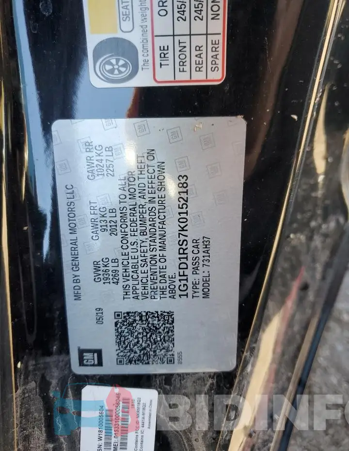 1G1FD1RS7K0152183 Photo# 13