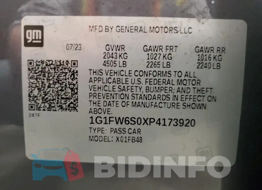 1G1FW6S0XP4173920 Photo# 14
