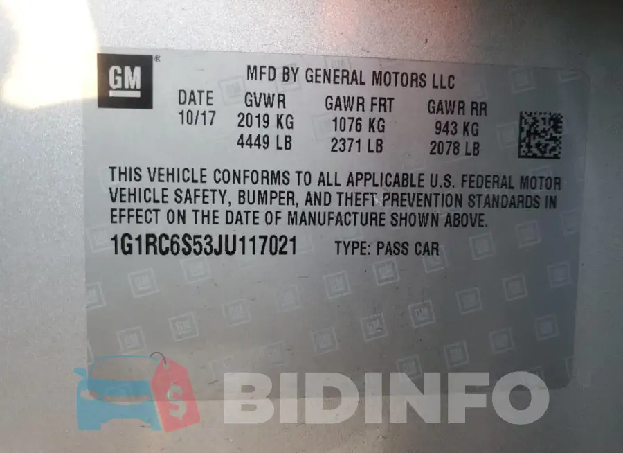 1G1RC6S53JU117021 Photo# 13