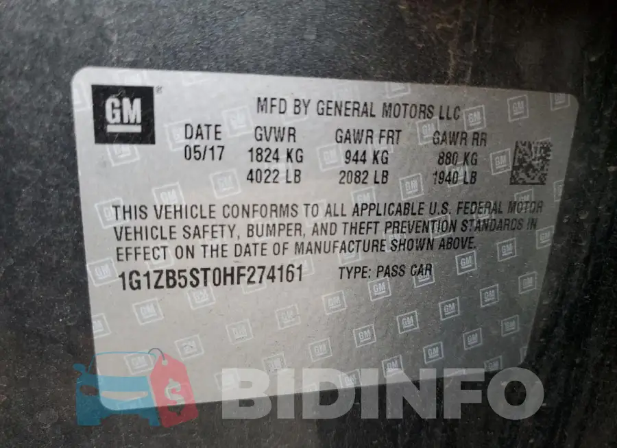 1G1ZB5ST0HF274161 Photo# 12