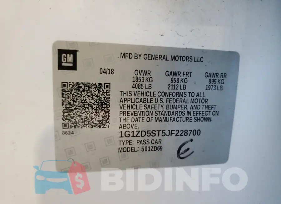 1G1ZD5ST5JF228700 Photo# 12