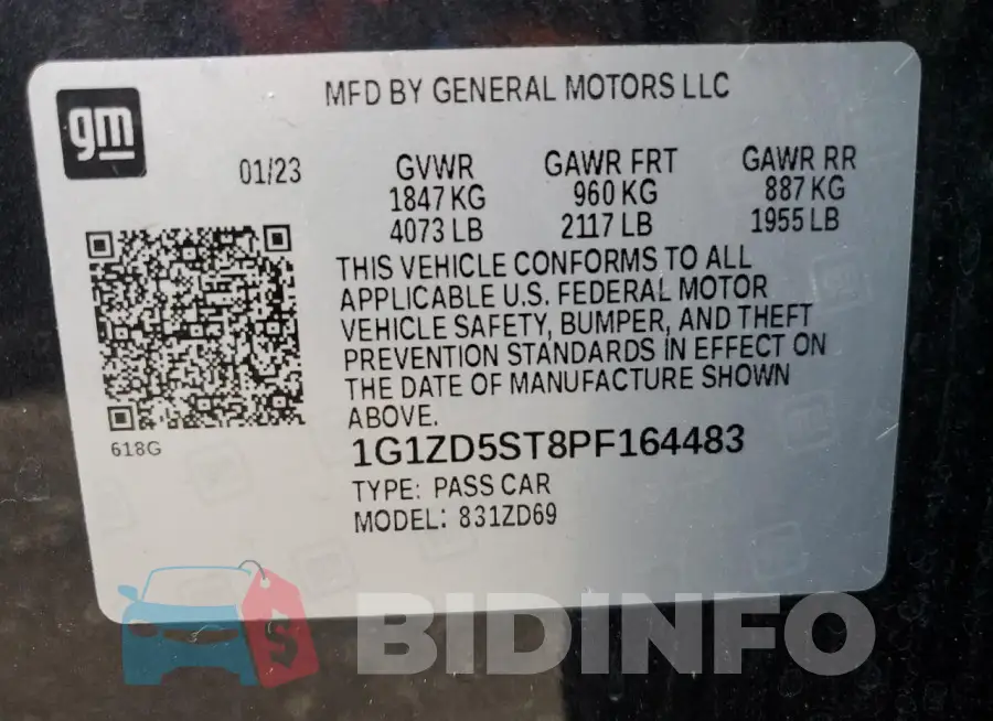 1G1ZD5ST8PF164483 Photo# 13