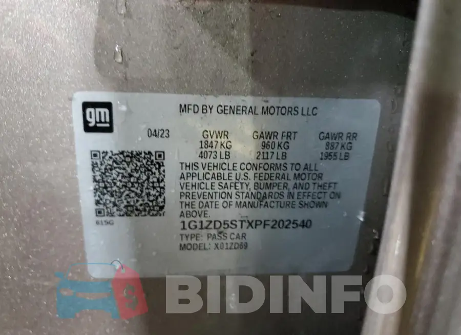 1G1ZD5STXPF202540 Photo# 12