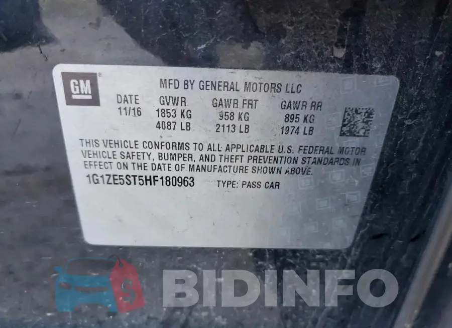 1G1ZE5ST5HF180963 Photo# 12