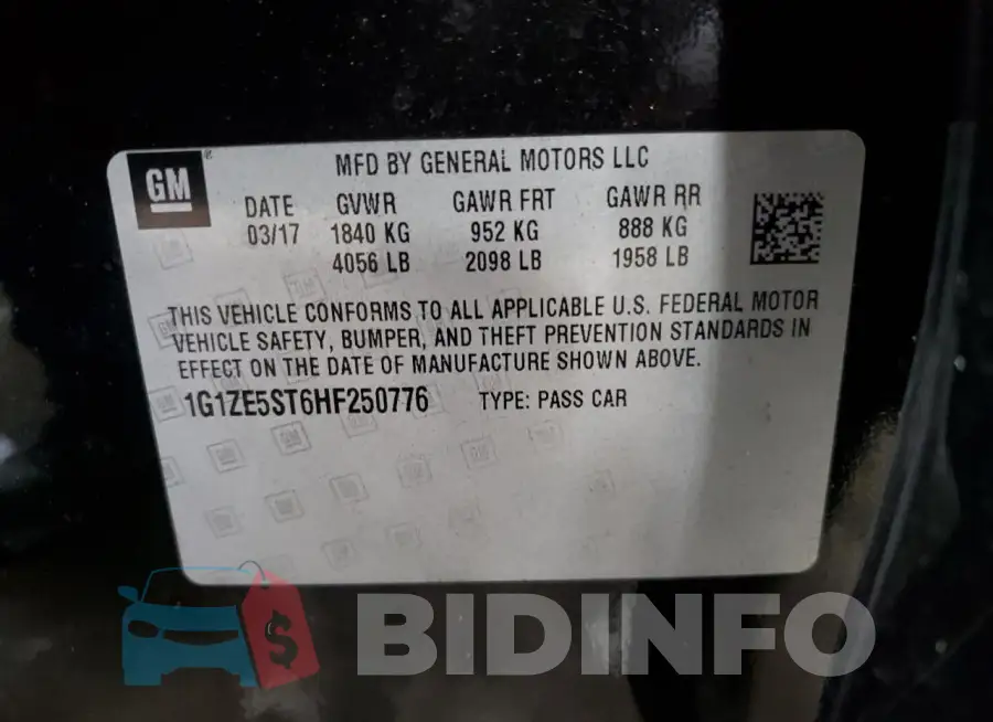 1G1ZE5ST6HF250776 Photo# 13