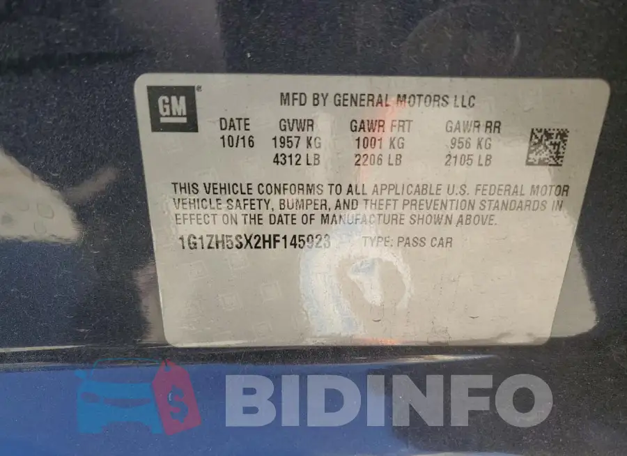 1G1ZH5SX2HF145923 Photo# 13