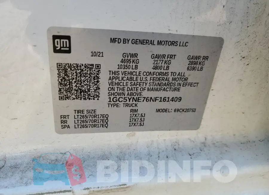 1GC5YNE76NF161409 Photo# 12