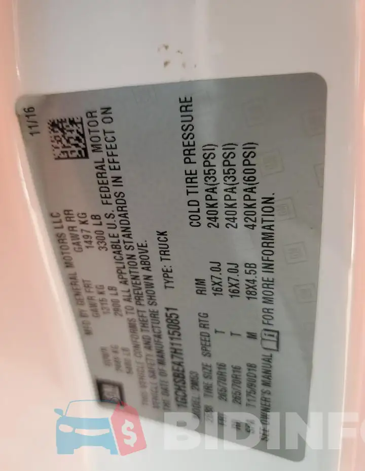 1GCHSBEA7H1150851 Photo# 12