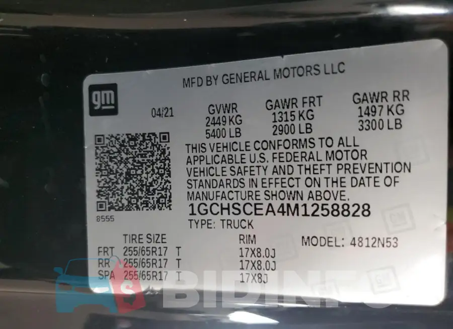 1GCHSCEA4M1258828 Photo# 12