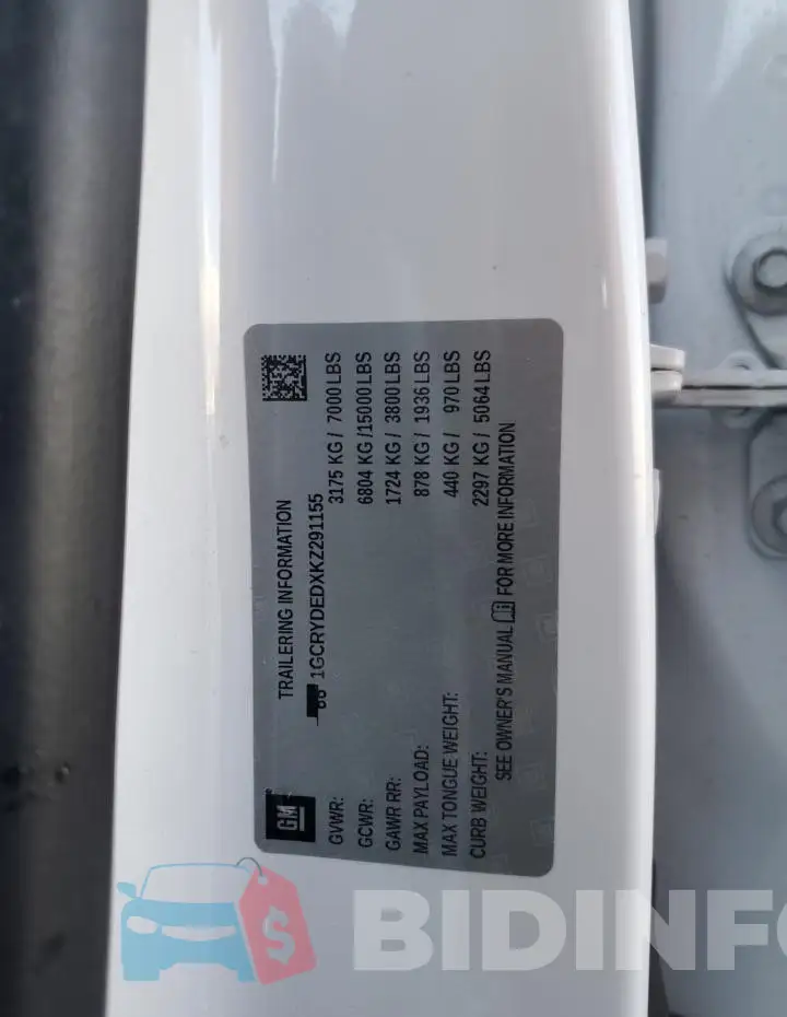 1GCRYDEDXKZ291155 Photo# 12