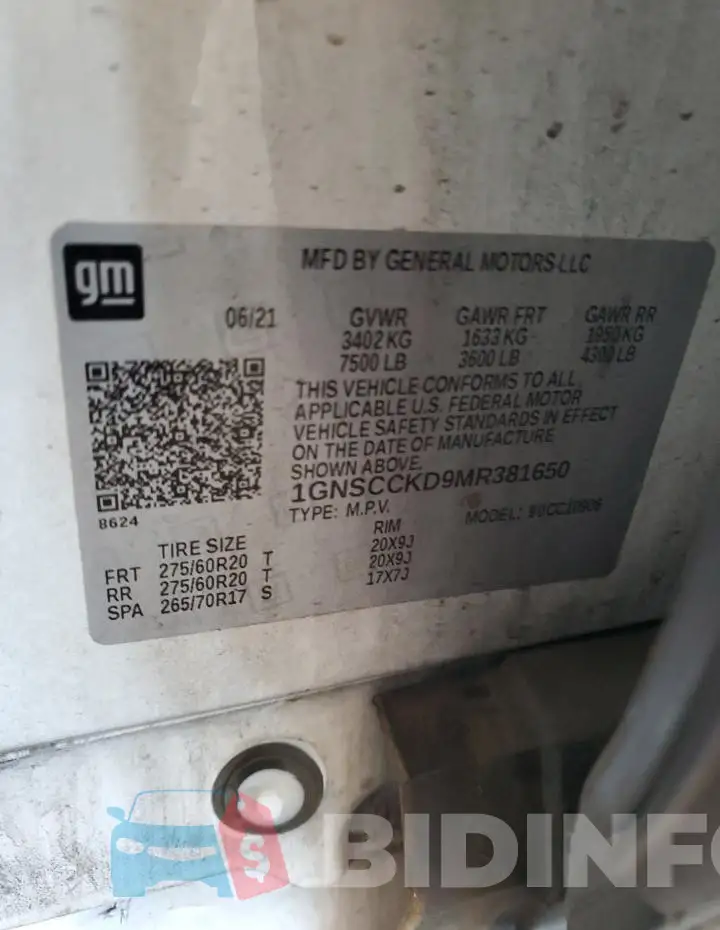 1GNSCCKD9MR381650 Photo# 14