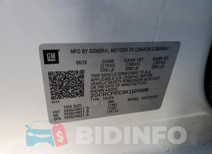 2GCRCPEC3K1103608 Photo# 12