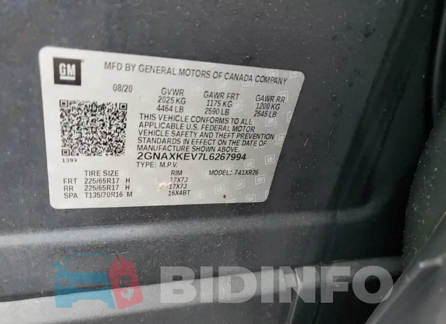 2GNAXKEV7L6267994 Photo# 13