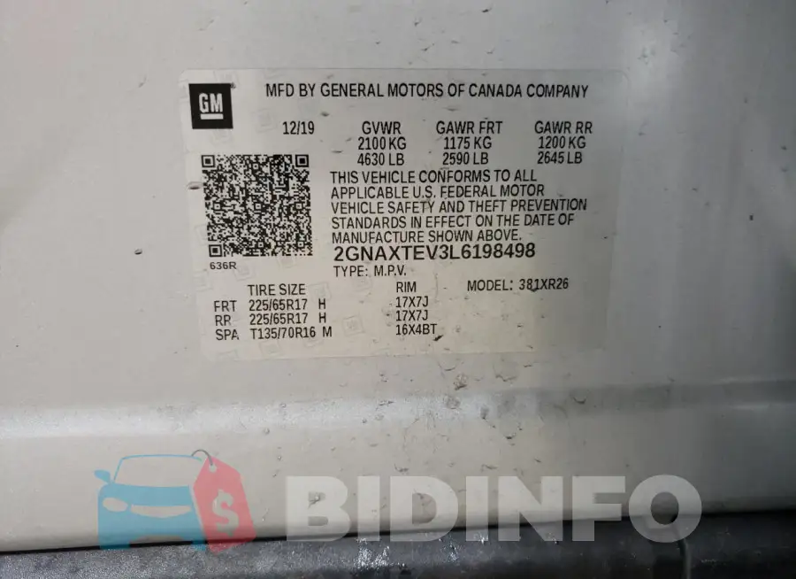 2GNAXTEV3L6198498 Photo# 13