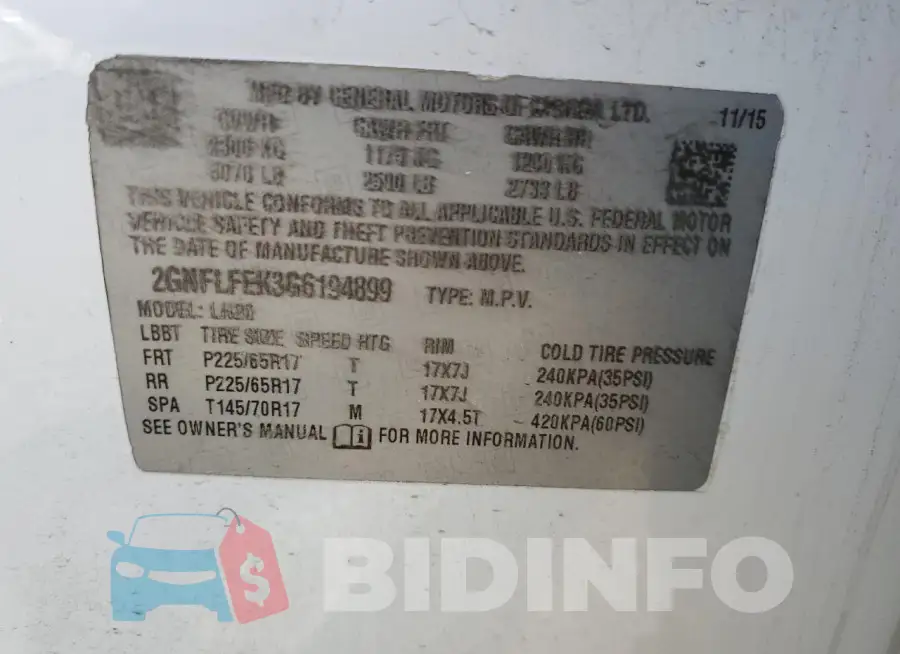 2GNFLFEK3G6194899 Photo# 14