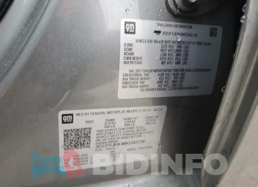 3GCPYJEK4MG342138 Photo# 12