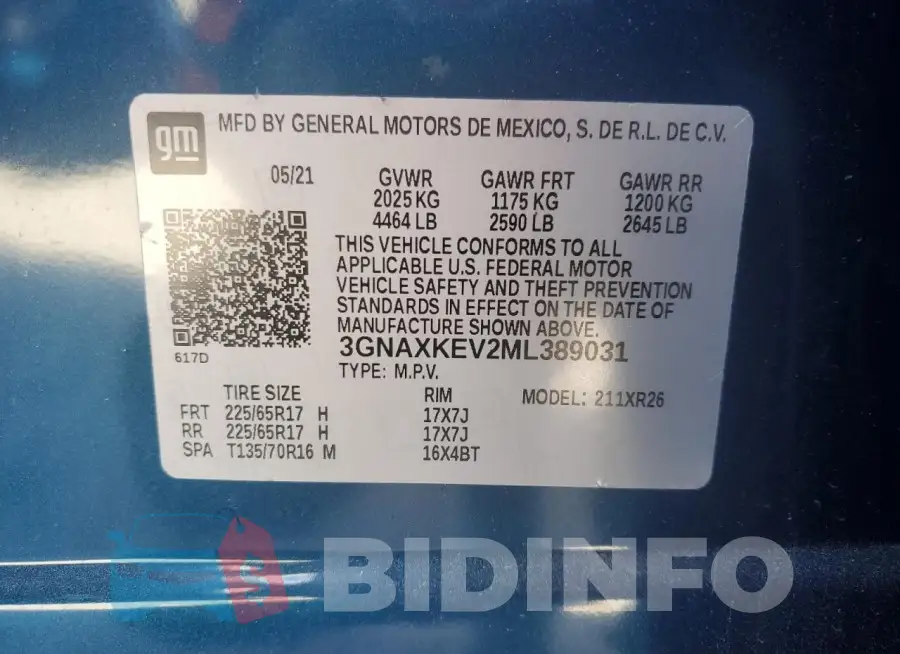 3GNAXKEV2ML389031 Photo# 12