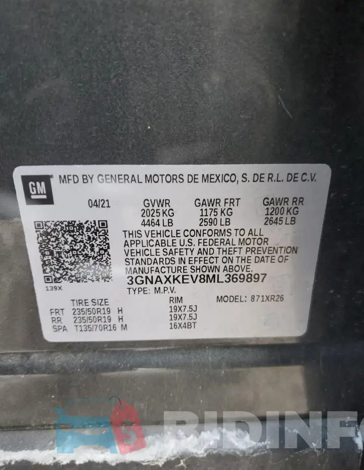 3GNAXKEV8ML369897 Photo# 13