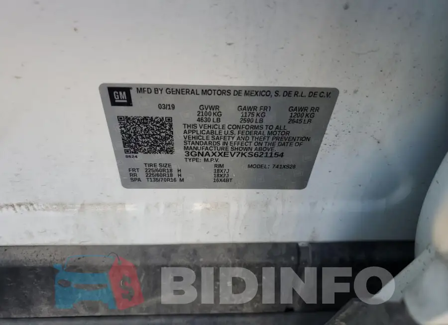 3GNAXXEV7KS621154 Photo# 14