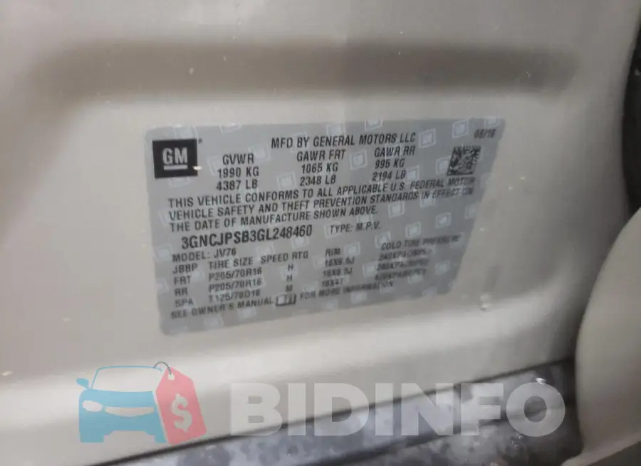 3GNCJPSB3GL248460 Photo# 14