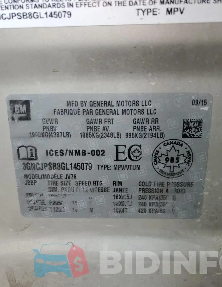 3GNCJPSB8GL145079 Photo# 12