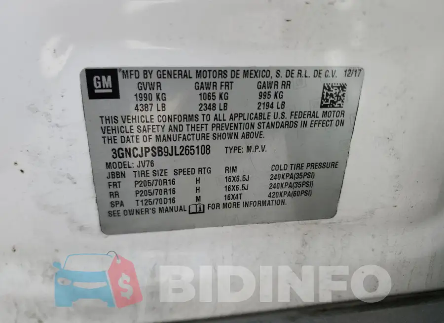 3GNCJPSB9JL265108 Photo# 14