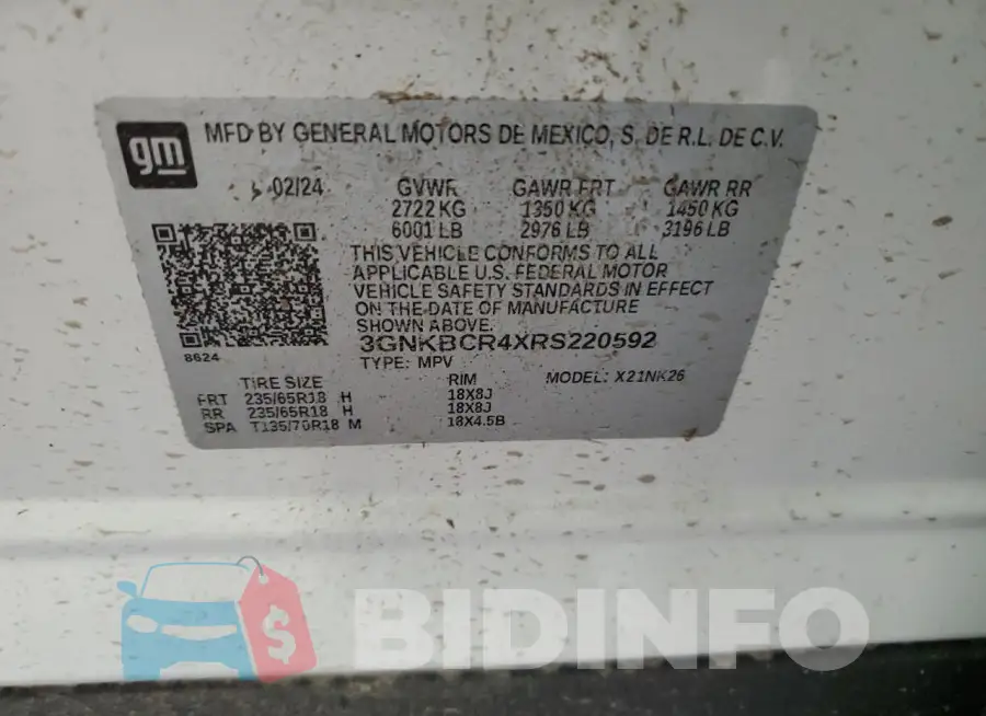 3GNKBCR4XRS220592 Photo# 13