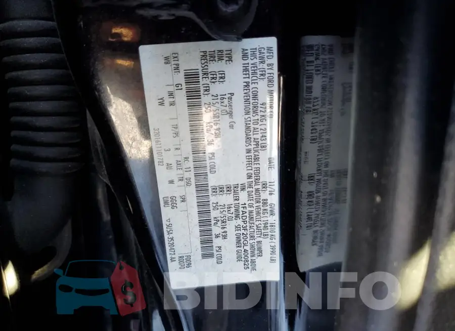 1FADP3F20GL400825 Photo# 13