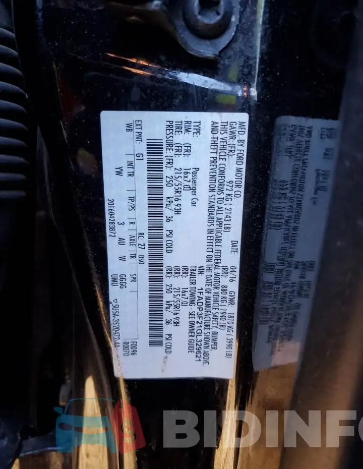1FADP3F21GL329621 Photo# 12