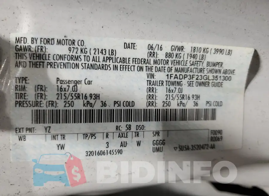 1FADP3F23GL351300 Photo# 12