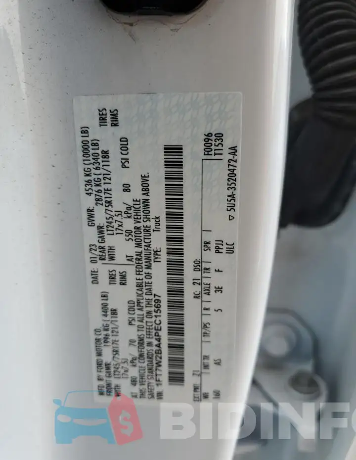 1FT7W2BA4PEC15697 Photo# 12