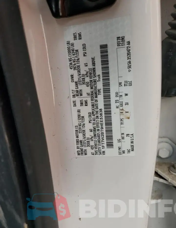 1FT7W2BT9HEE53838 Photo# 12
