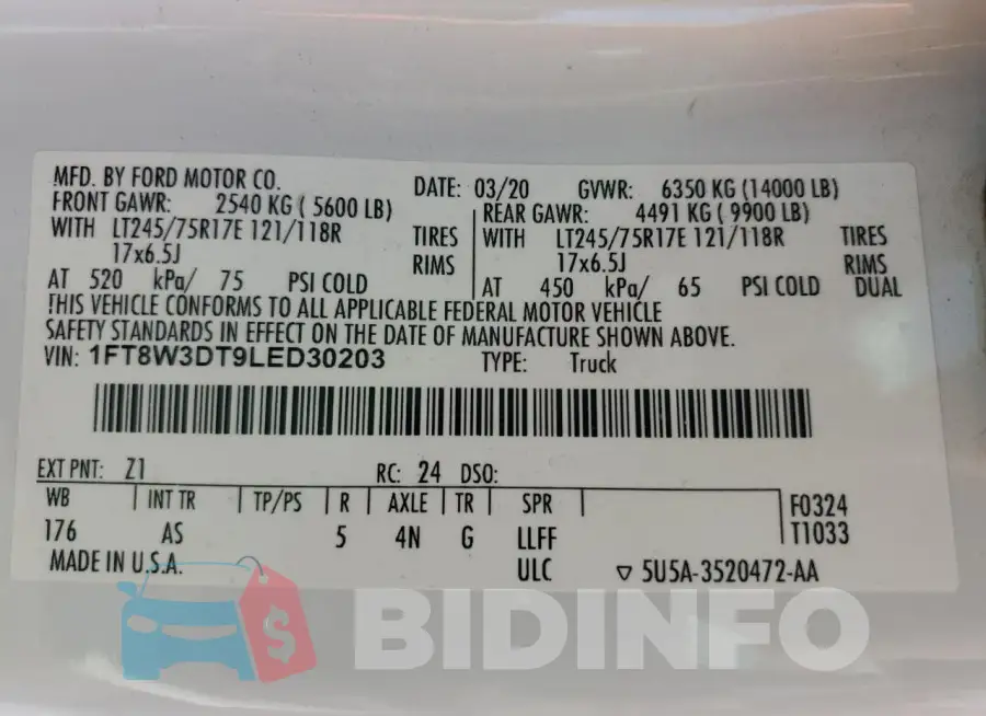 1FT8W3DT9LED30203 Photo# 12