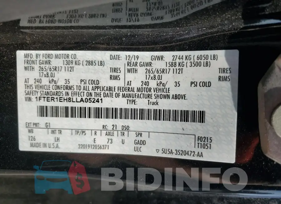 1FTER1EH8LLA05241 Photo# 12