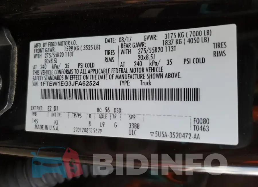 1FTEW1EG3JFA62524 Photo# 12