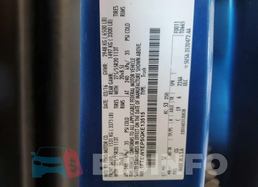 1FTEW1EP5GKE13515 Photo# 12