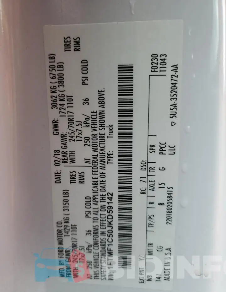 1FTMF1C50JKD59142 Photo# 13