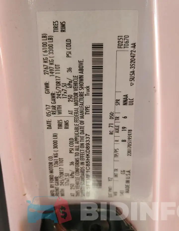 1FTMF1C85HKD89337 Photo# 12