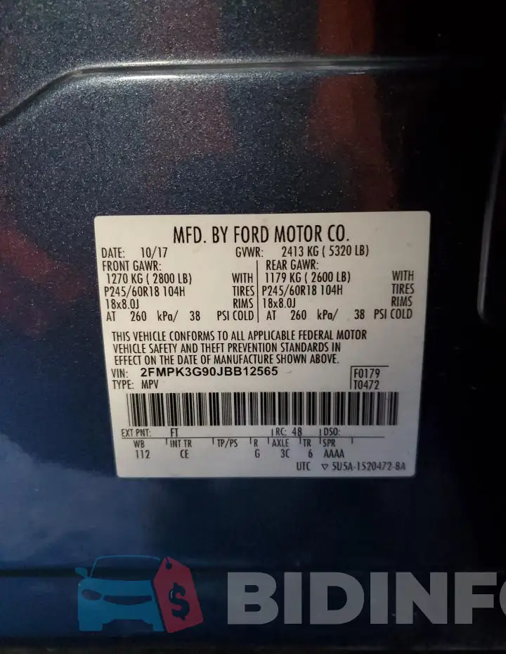 2FMPK3G90JBB12565 Photo# 14