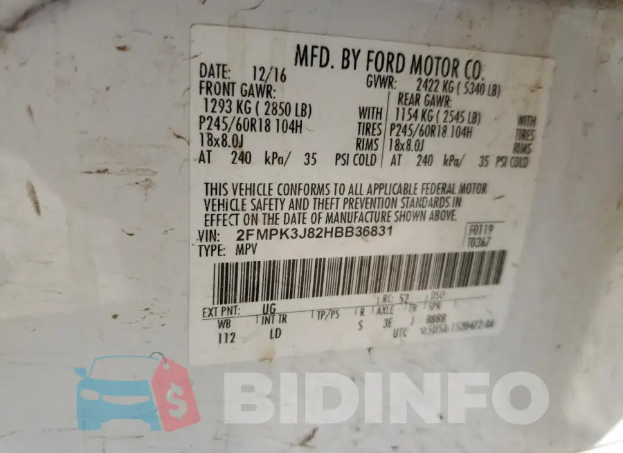 2FMPK3J82HBB36831 Photo# 13