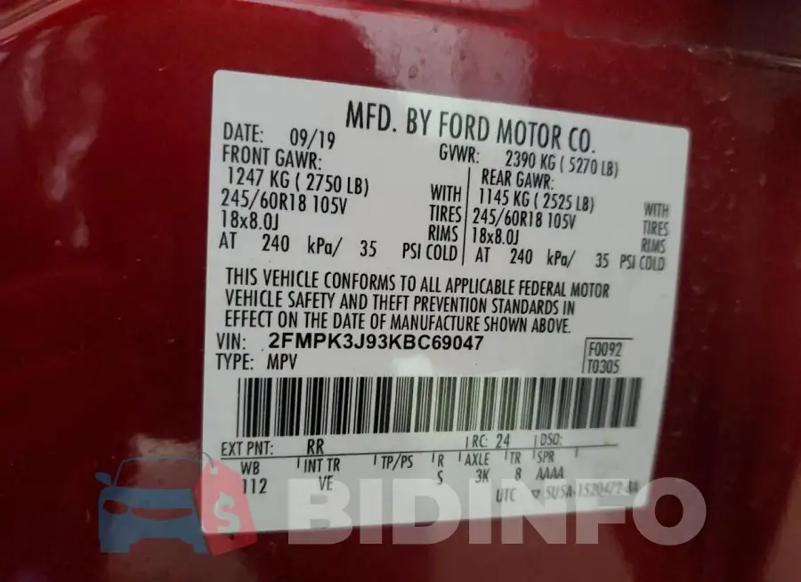 2FMPK3J93KBC69047 Photo# 13