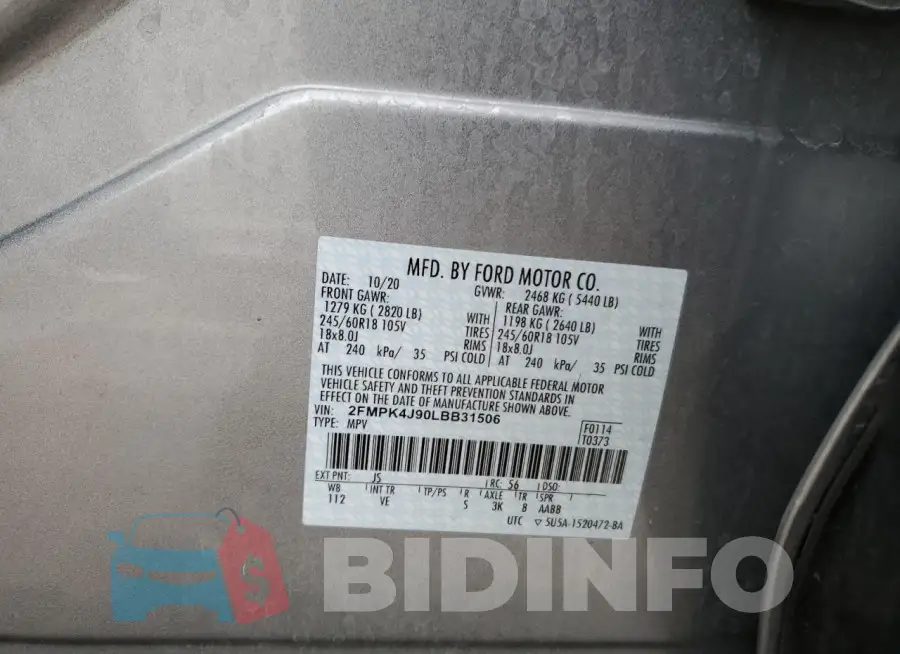 2FMPK4J90LBB31506 Photo# 13