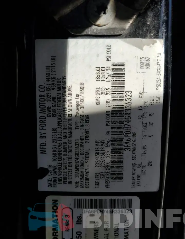 3FA6P0H74GR336323 Photo# 12