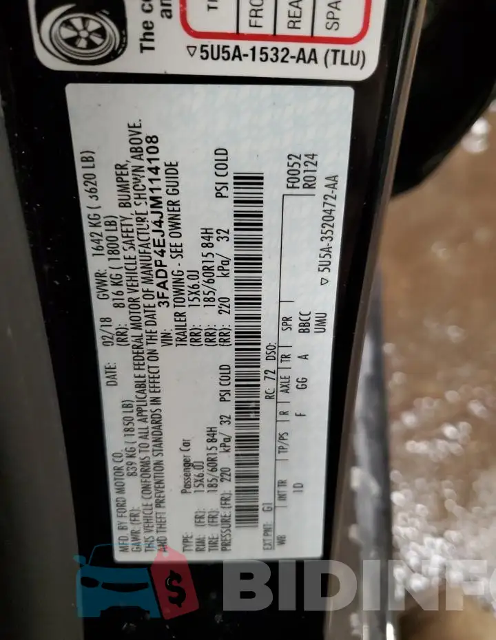 3FADP4EJ4JM114108 Photo# 12