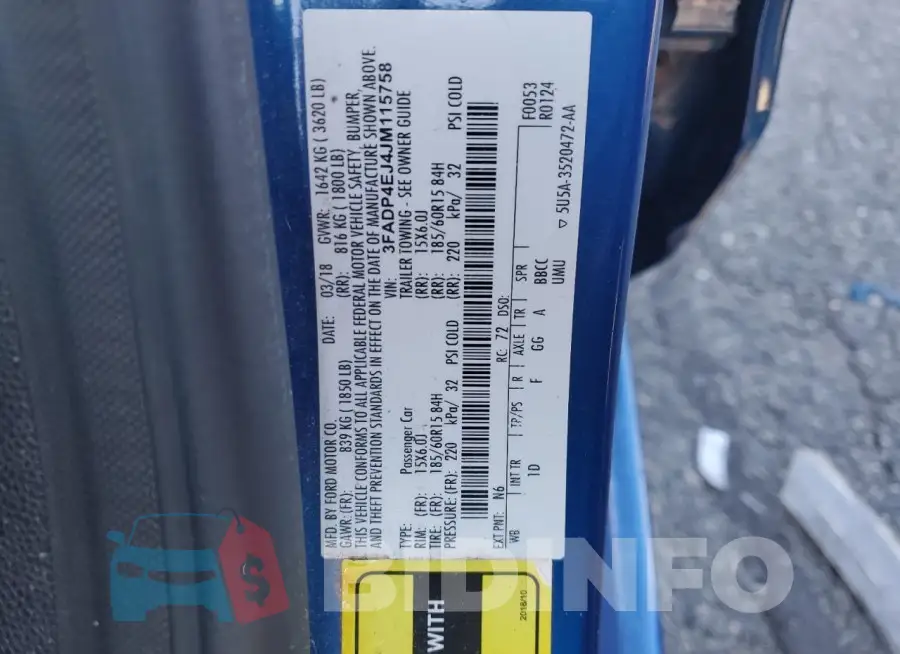 3FADP4EJ4JM115758 Photo# 12