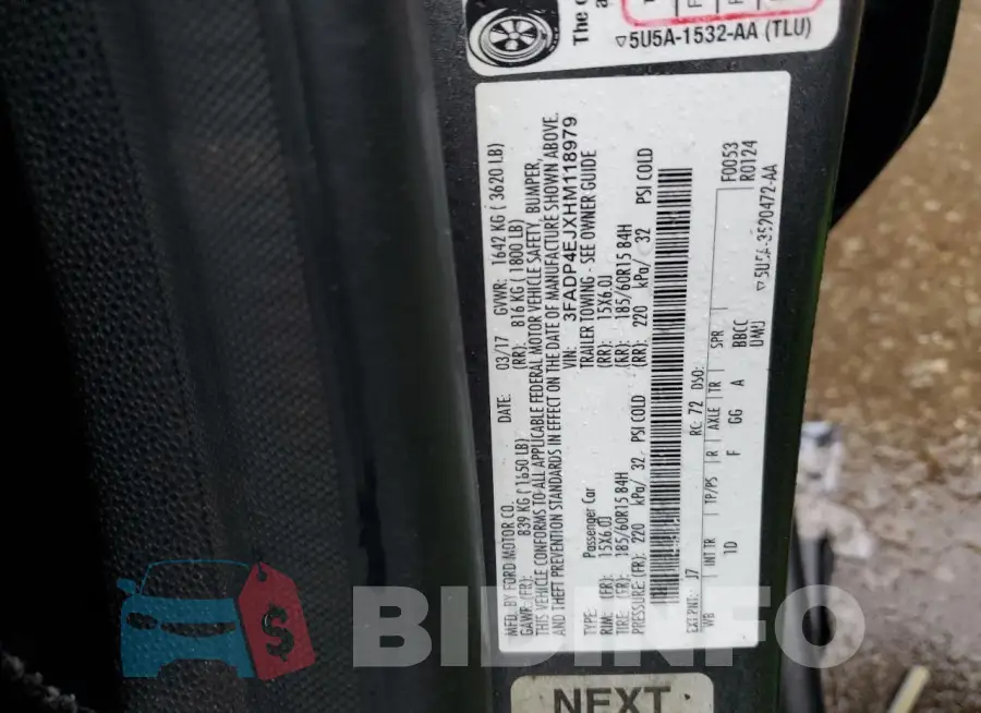 3FADP4EJXHM118979 Photo# 12