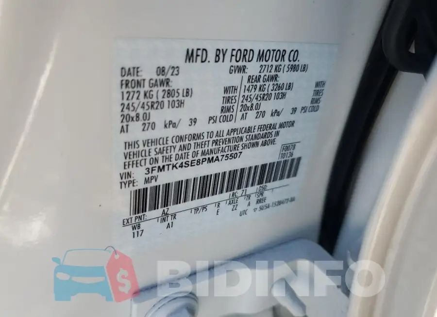 3FMTK4SE8PMA75507 Photo# 14