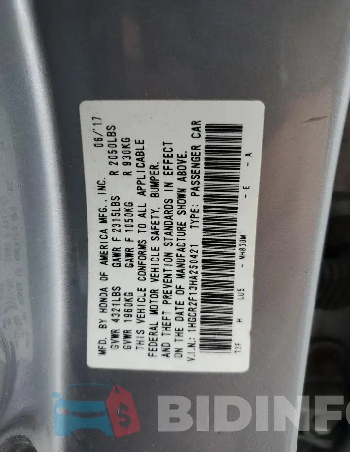 1HGCR2F13HA250421 Photo# 12